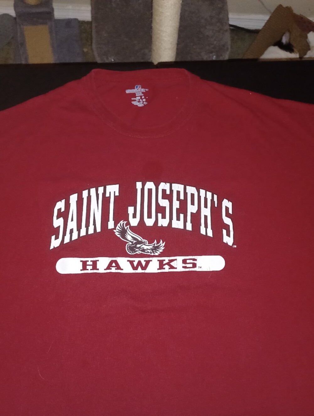 Saint Josephs Hawks Shirt Big Mans Size 2XL Red 2X Champion Brand